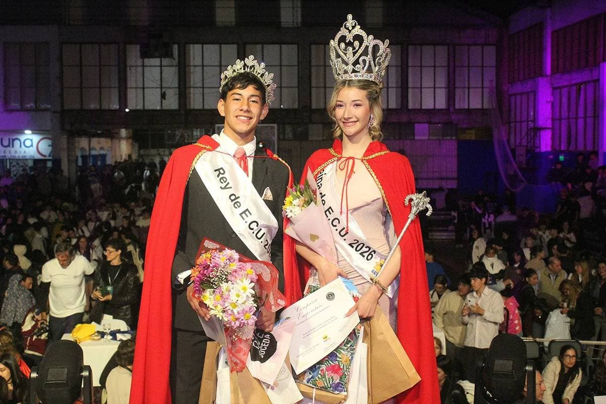 Leila Rebot y Jeremías Miño son los nuevos Reyes de los Estudiantes de Concordia - imagen de origen