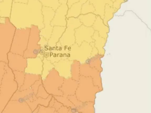 Entre Ríos bajo alerta por tormentas: hay zonas con nivel naranja - imagen de origen